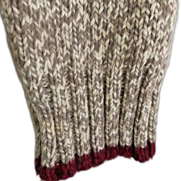 American Eagle Ragg Wool Sweater Mens Size M Preppy Oatmeal Marl Knit Crewneck - Picture 8 of 12